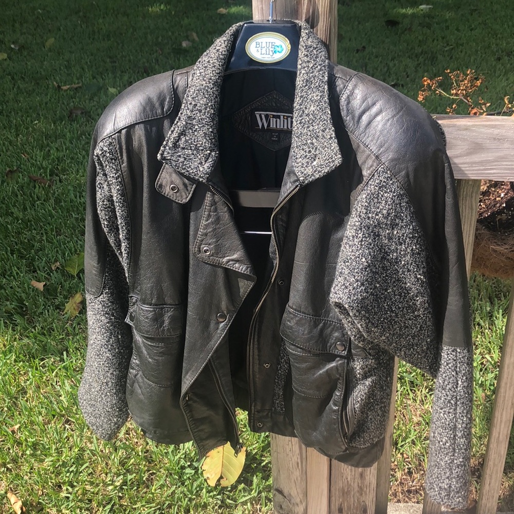 Vintage Winlet leather/wool Moto jacket size 9/10
